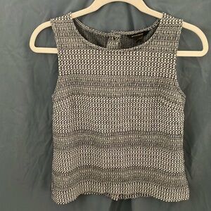 Banana republic:Black/White geometric tank top- button down back-cotton blend-XS